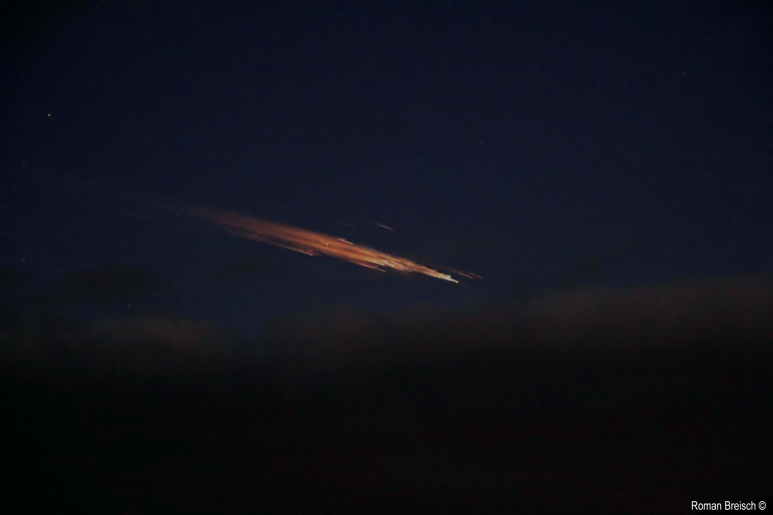 Christmas Eve Fireball Sparked by Falling Rocket Debris